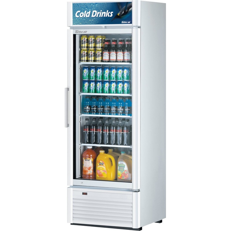 Turbo Air - Super Deluxe Series 27" White Single Glass Door Refrigerated Merchandiser - TGM-20SDW-N6