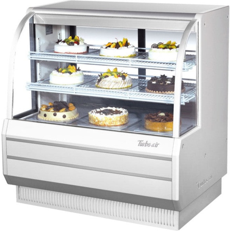 Turbo Air - 48" White European Curved Glass Refrigerated Bakery Display Case - TCGB-48-W-N