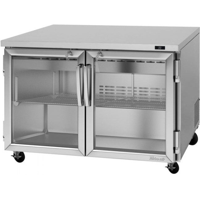 Turbo Air - PRO Series 48.25" Undercounter Refrigerator with 2 Glass Doors - PUR-48-G-N