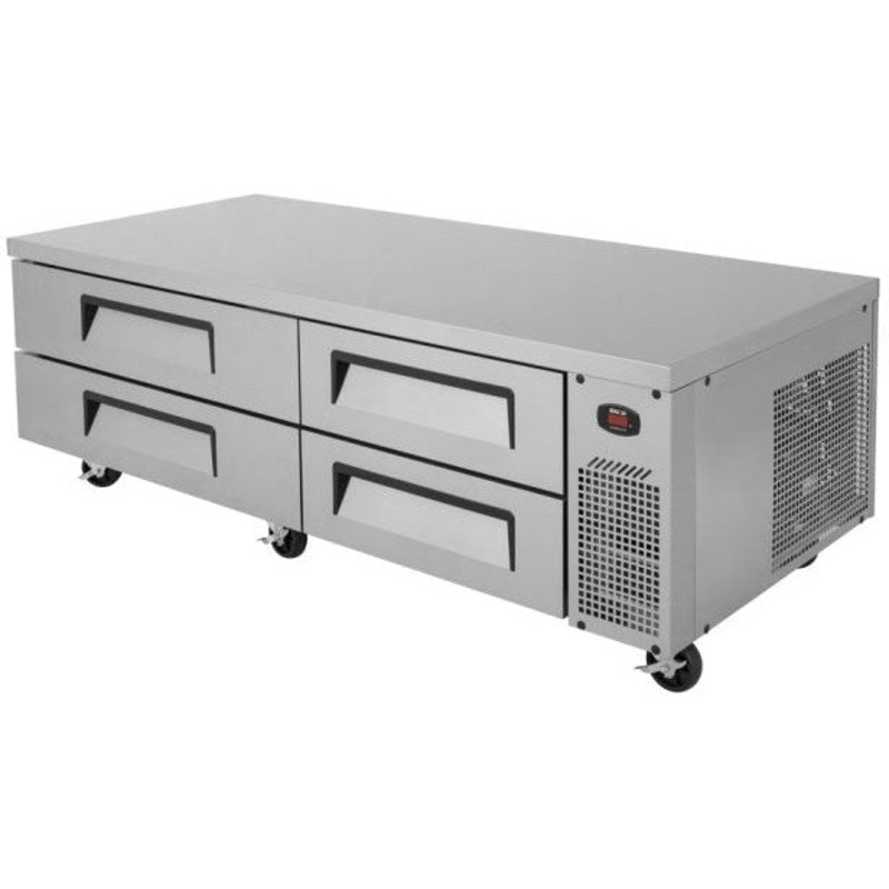 Turbo Air - Super Deluxe 72" Chef Base Refrigerator with 4 Drawers and Optional Extended Top - TCBE-72SDR-N