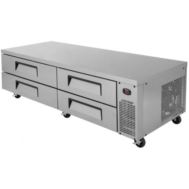 Turbo Air - Super Deluxe 83.6" Chef Base Refrigerator with 4 Drawers and Optional Extended Top - TCBE-82SDR-N