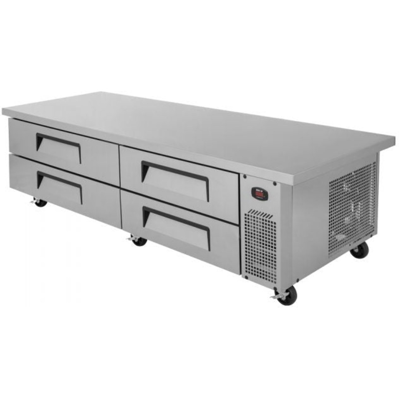 Turbo Air - Super Deluxe 89.5" Extended Top Chef Base Refrigerator with 4 Drawers - TCBE-82SDR-E-N