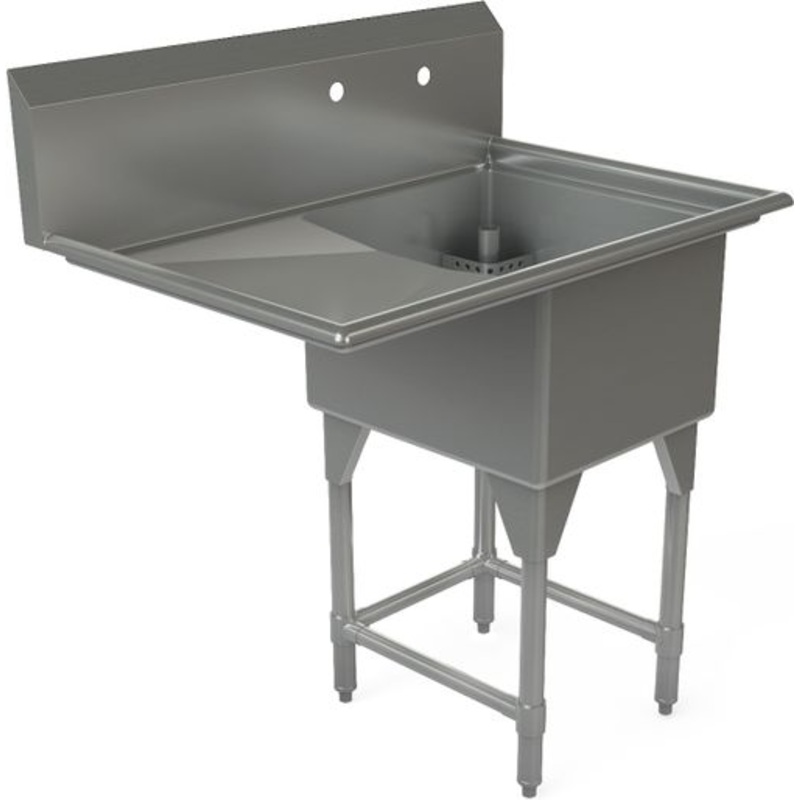 Tarrison - 27" One Compartment Sink With Left-Hand Drainboards - TA-CDS118L16-KIT