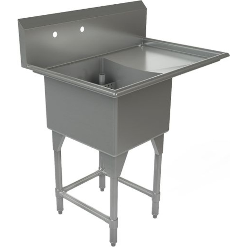 Tarrison - 39" 16 Gauge One Compartment Sink With Right Drainboards - TA-CDS118R16-KIT