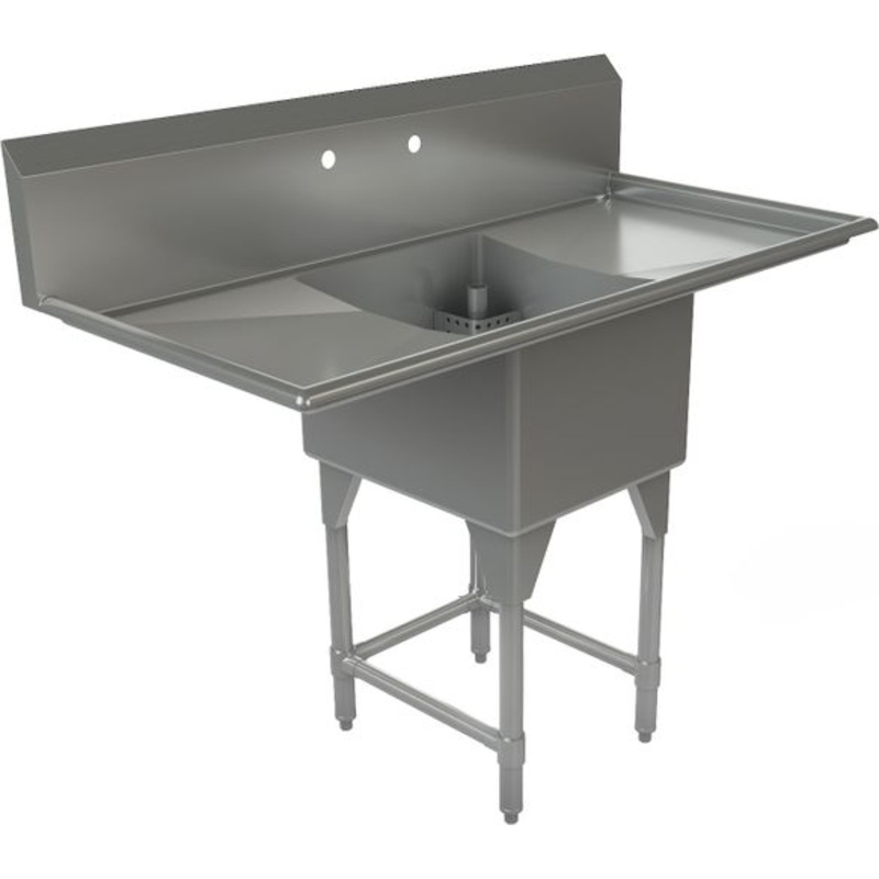 Tarrison - 54" 16 Gauge One Compartment Sink With 2 Drainboards - TA-CDS118LR16-KIT