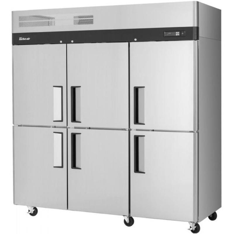 Turbo Air - M3 Series 78" Solid Door Stainless Steel Reach-In Refrigerator with 6 Solid Half-Doors - M3R72-6-N