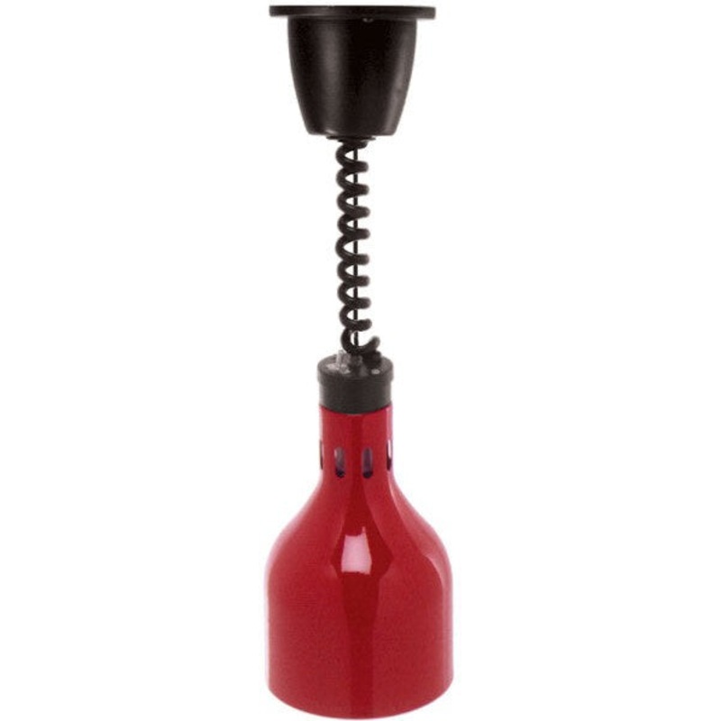 Cres Cor - 68" Retractable Ceiling Mount Red Finish Infrared Bulb Food Warmer - EO IFW-63-L-10-R (Pre-Order Now, ETA 7-8 Weeks)