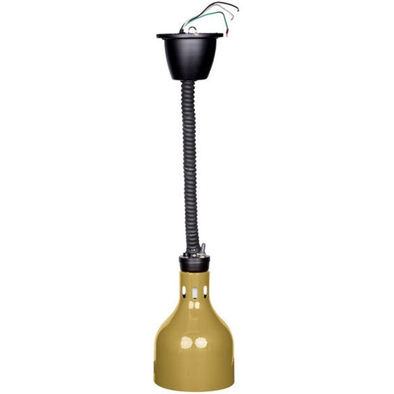 Cres Cor - 60" Retractable Ceiling Mount Brass Finish Infrared Bulb Food Warmer - EO IFW-63-10-PB (Pre-Order Now, ETA 7-8 Weeks)