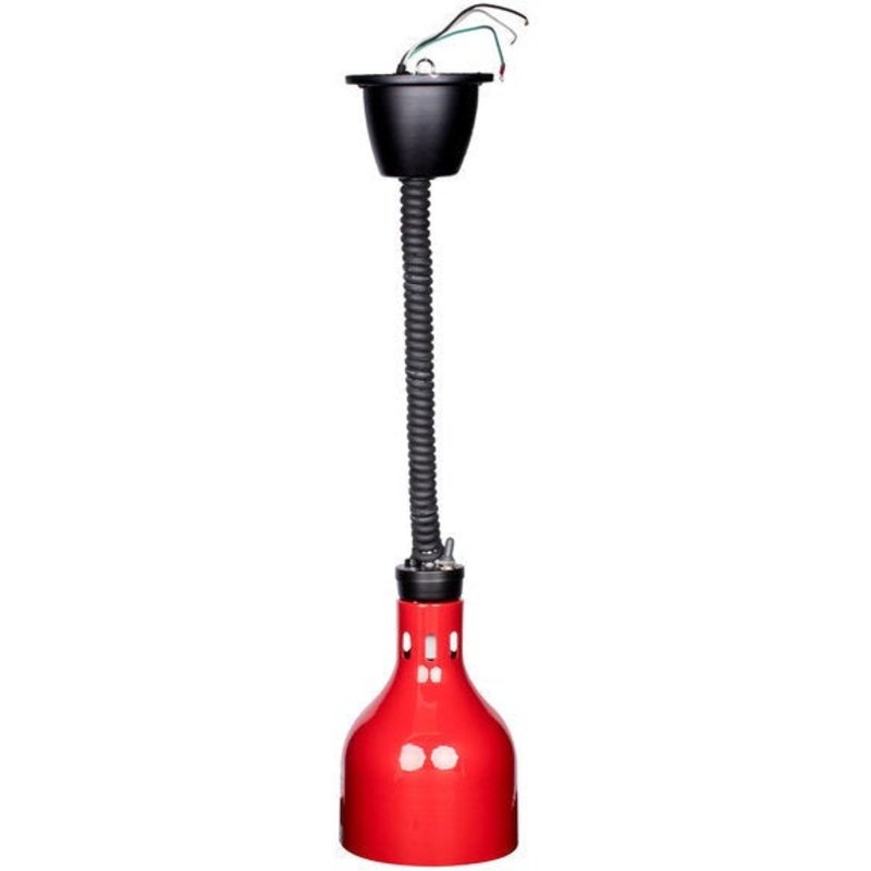 Cres Cor - 60" Retractable Ceiling Mount Red Finish Infrared Bulb Food Warmer - EO IFW-63-10-R (Pre-Order Now, ETA 7-8 Weeks)