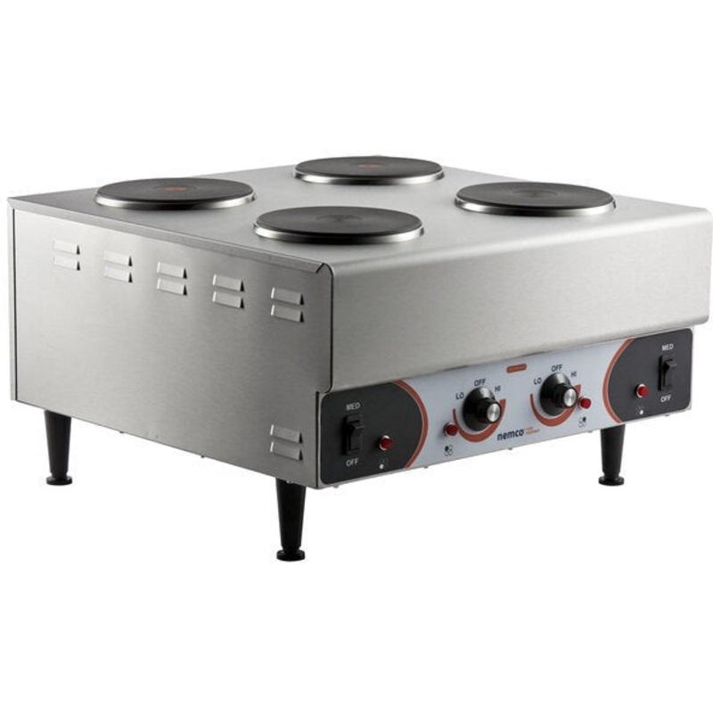 Nemco - 240V 24.2" Electric Countertop Raised Vertical Hot Plate with 4 Solid Burners - 6311-4-240