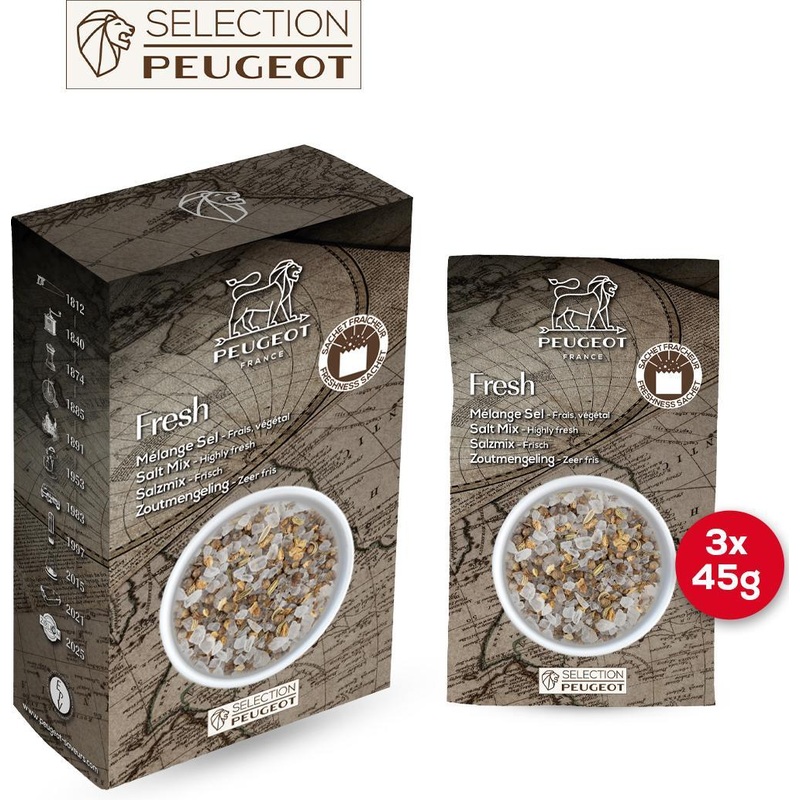 Peugeot - Fresh Salt Blend 135g, Pack of 3 x 45g Sachets - 46972