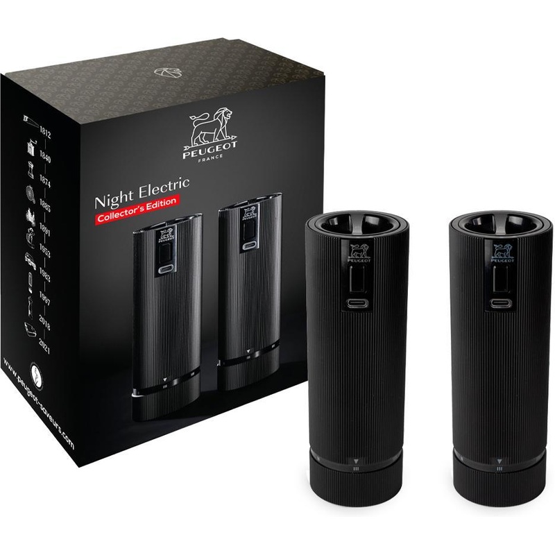 Peugeot - Line Electric Duo u'Select 6" Black Pepper Mill and Zirlion Salt Mill Night Electric Gift Set - 4329200