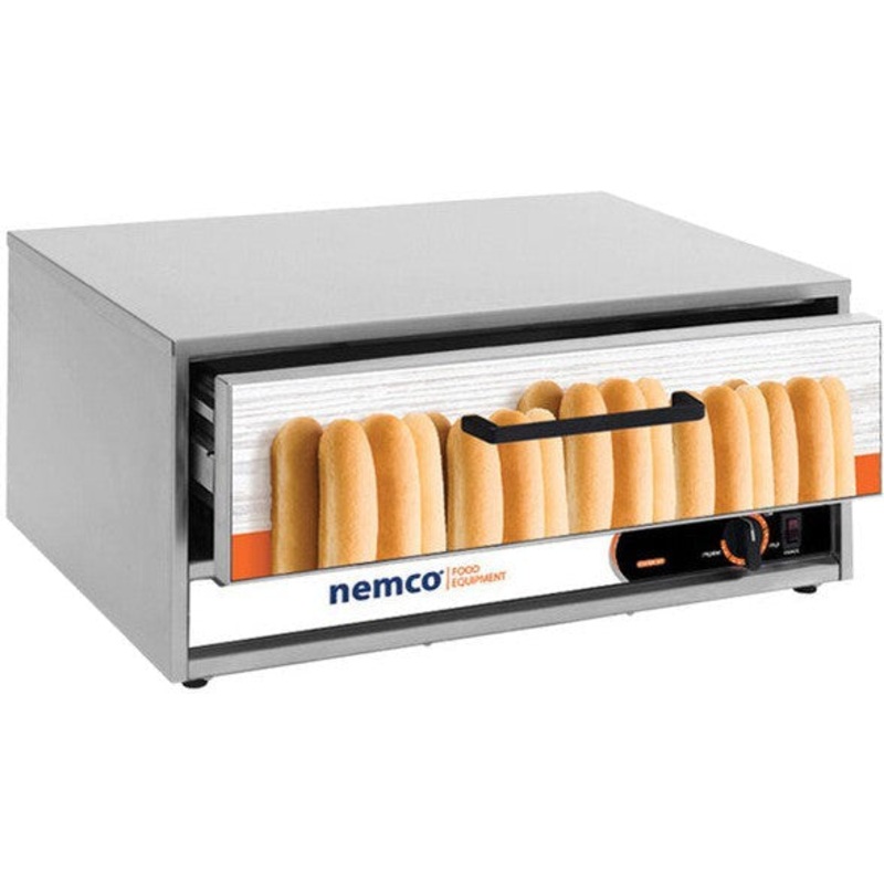 Nemco - 120V Moist Heat Hot Dog Bun Warmer for 8033 Series Roller Grills with 32 Buns Capacity - 8033-BW