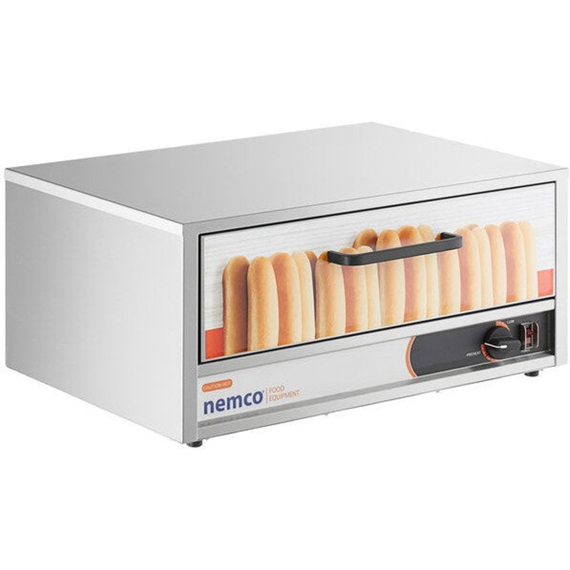 Nemco - 120V Moist Heat Hot Dog Bun Warmer for 8045W Series Roller Grills with 64 Buns Capacity - 8045W-BW