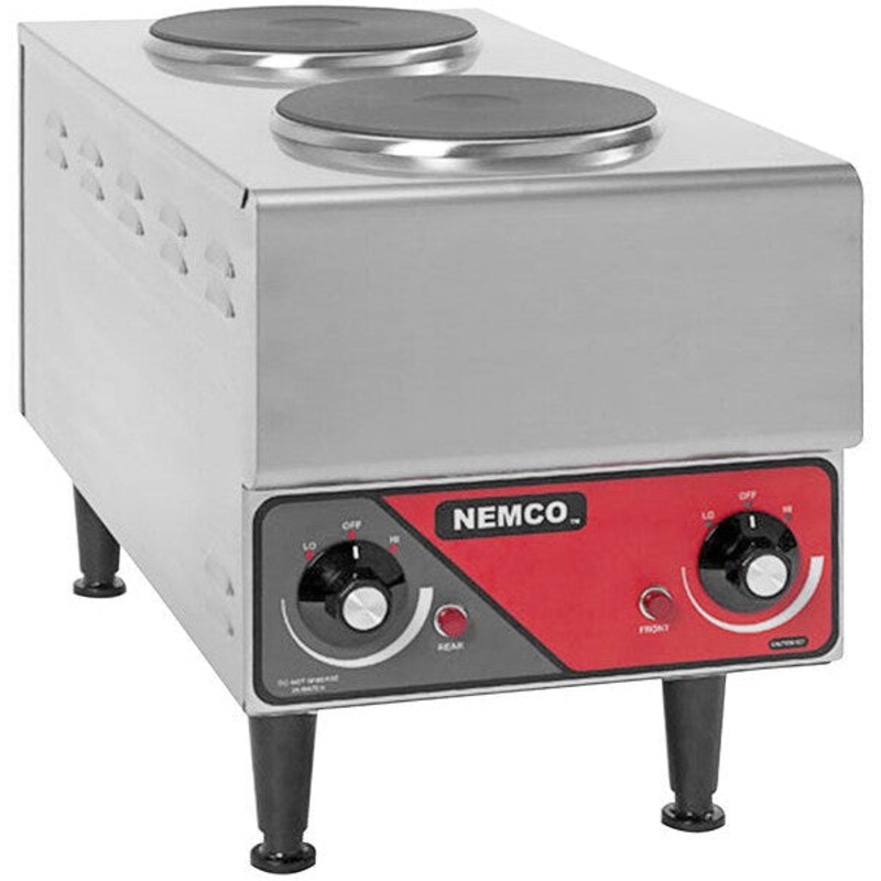 Nemco - 240V 24.2" Electric Countertop Raised Vertical Hot Plate with 2 Solid Burners - 6311-1-240