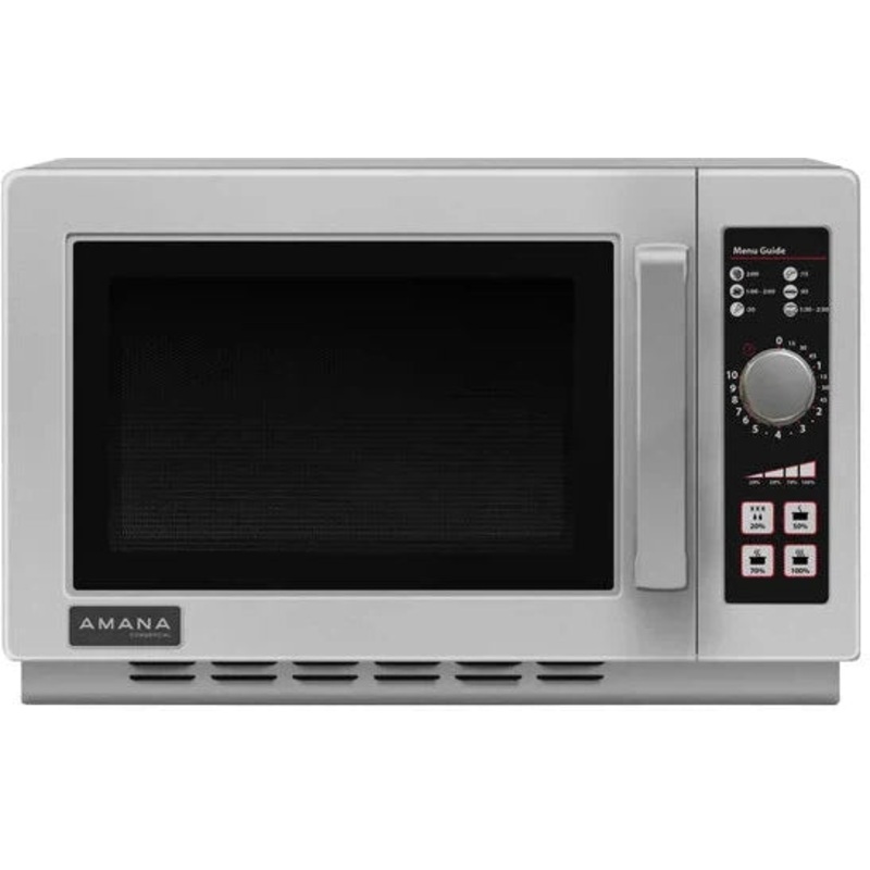 Amana - 1000W Medium Volume Stainless Steel Commercial Microwave - RCS10DSE