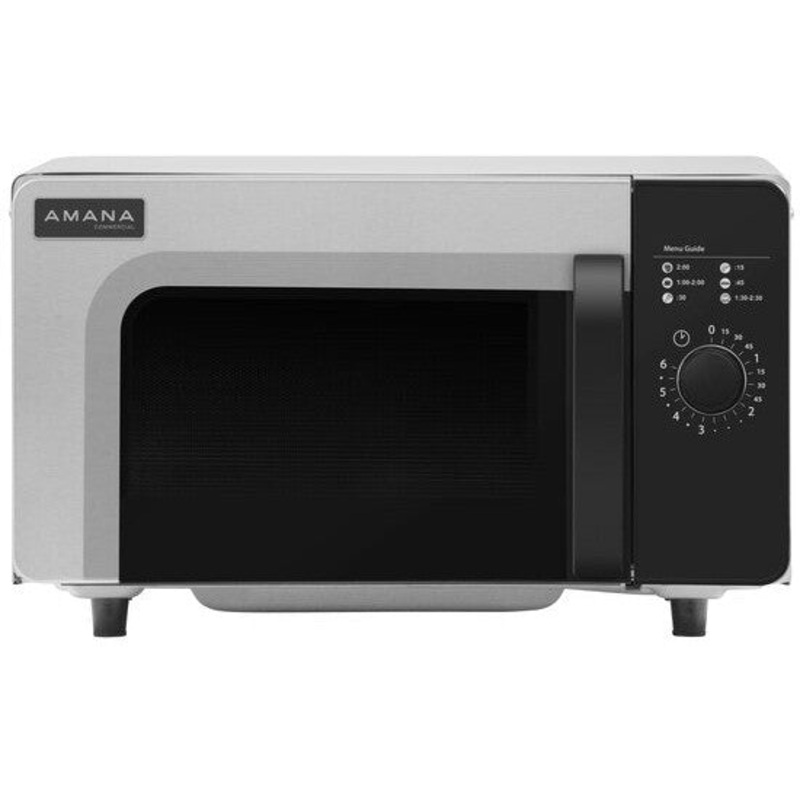 Amana - 1000W Stainless Steel Commercial Microwave - RMS10DSA