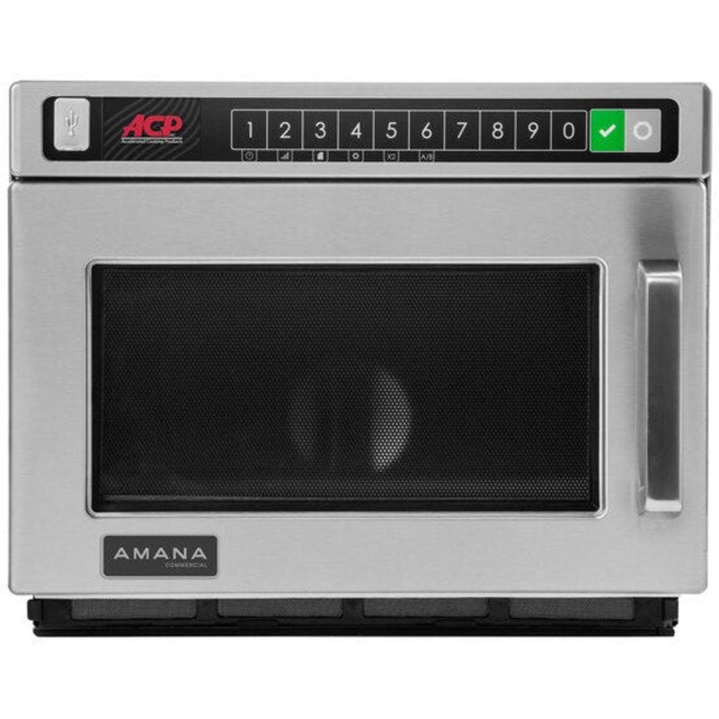 Amana - 1200W Heavy Duty Stainless Steel Commercial Microwave - HDC12A2