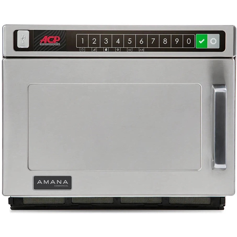 Amana - 1800W Heavy Duty Stainless Steel Commercial Microwave with Solid Door - HDC18SD2