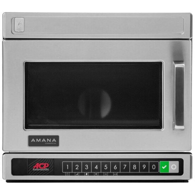 Amana - 1800W Heavy-Duty Stainless Steel Compact Commercial Microwave - HDC18Y2