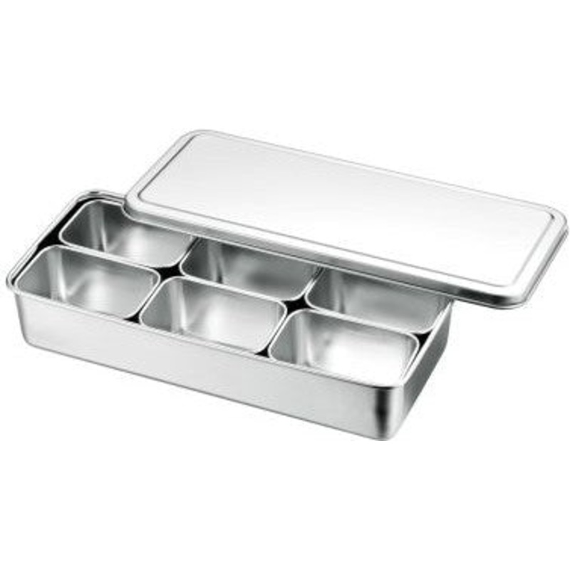 Louis Tellier - Stainless Steel Japanese Mini Box Container With 6 Bins N4390T - N4412