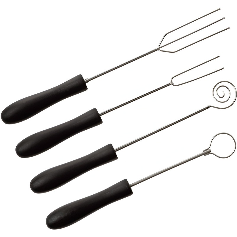 Louis Tellier - Stainless Steel Spits to Dunk Chocolate Forks with Plastic Handle, Set of 4 - ID5000