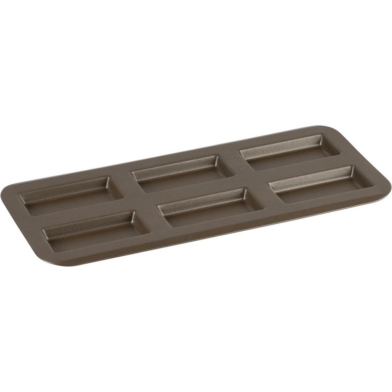 Louis Tellier - 14.96" x 7.08" Non-Stick 6 Financier Baking Sheet - 220710