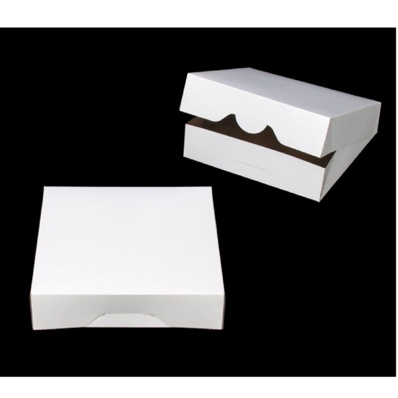 10" x 10" x 2 1/2" White/Brown Timesaver Box without Window