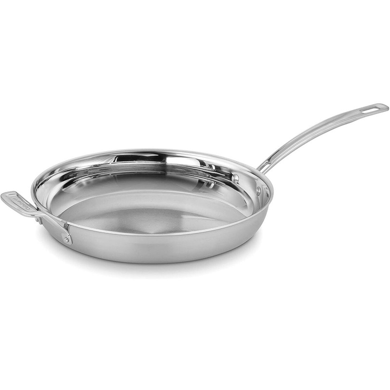 12" Tri-Ply S/S Frypan W/Helper Handle