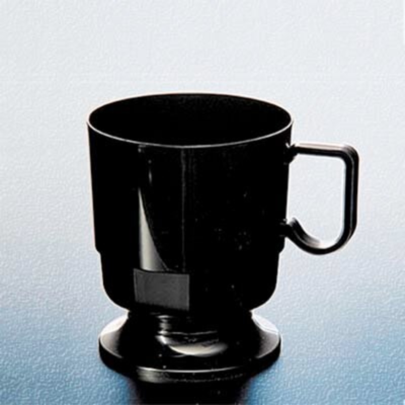 8 oz. Black Plastic Mug - Pack of 10