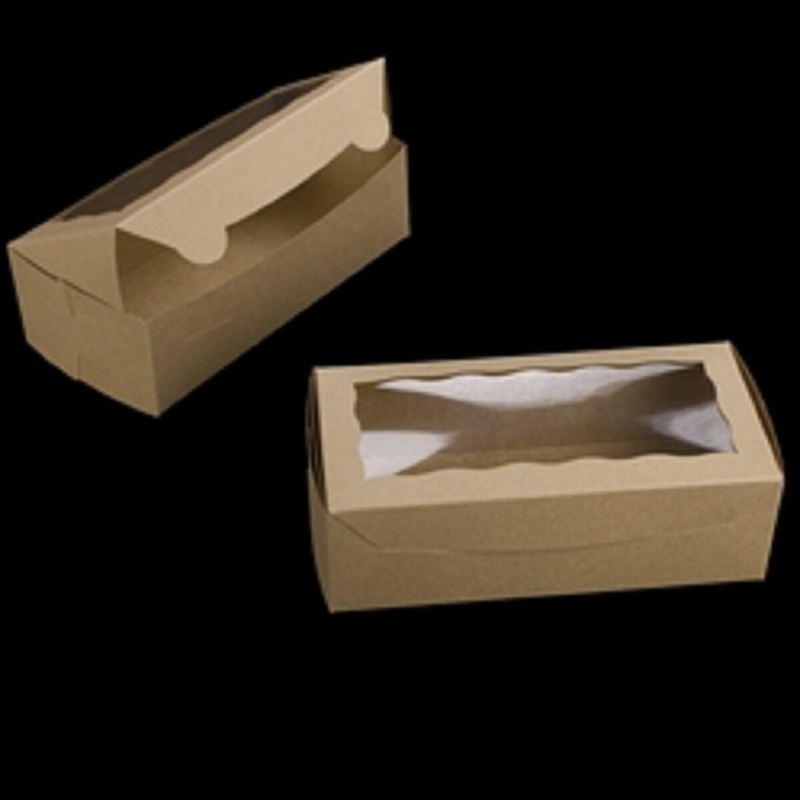 Brown Lock & Tab Box with Window 8" x 4" x 2.5"
