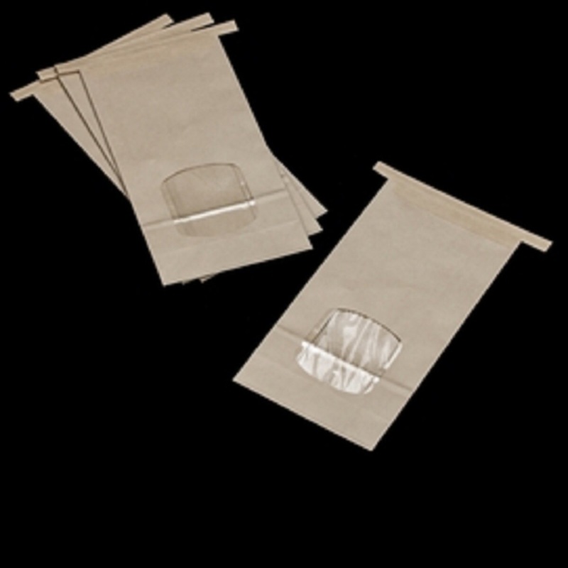Kraft/Poly Tin Tie Window Bag 4.75" x 2.5" x 9.5"