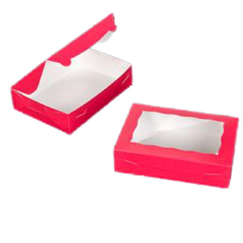 Pink Lock & Tab Box with Window 10" x 7" x 2.5"