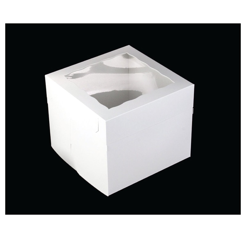White Lock & Tab Box With Window 12"x12"x10"