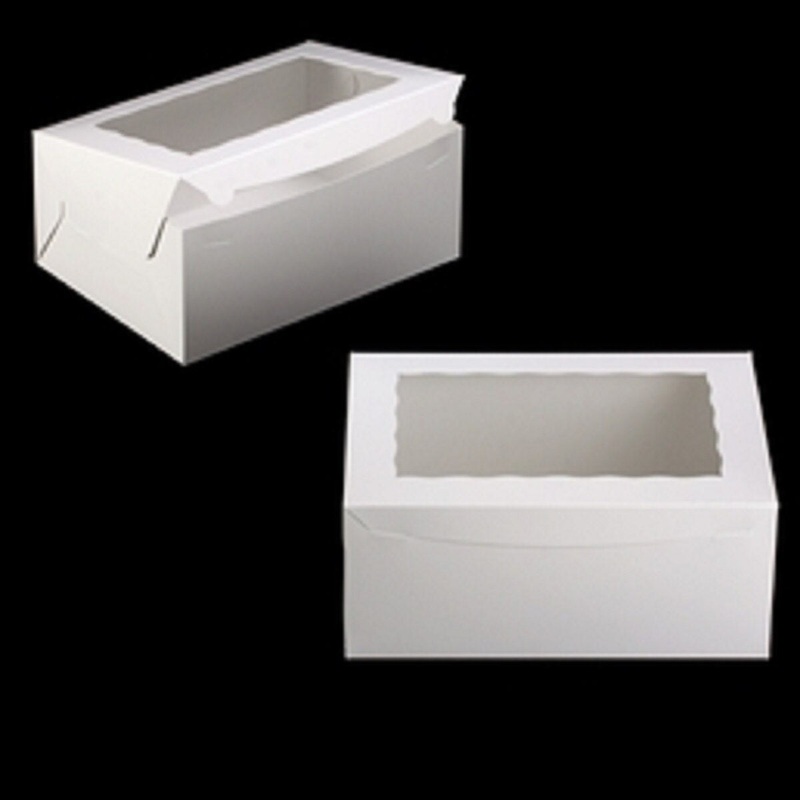 White Lock & Tab Box with Window 14" x 10" x 6"