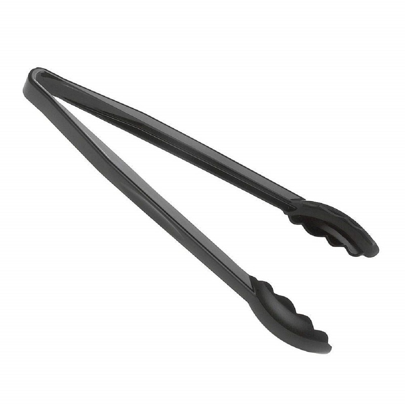 12" Black Scallop Grip Tong