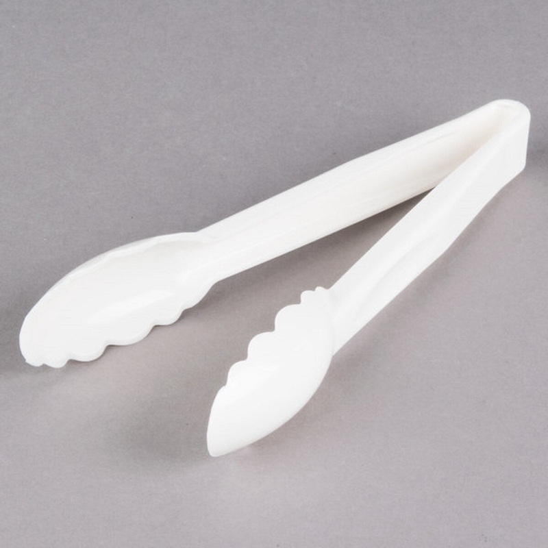 9" White Scallop Tong