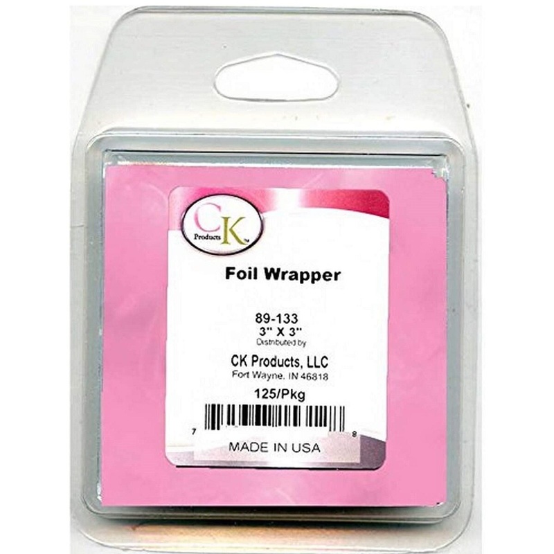 3" x 3" Pink Foil Candy Wraps