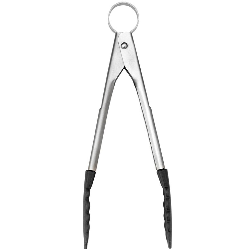 7" Black Piccolo Mini Silicone Tongs