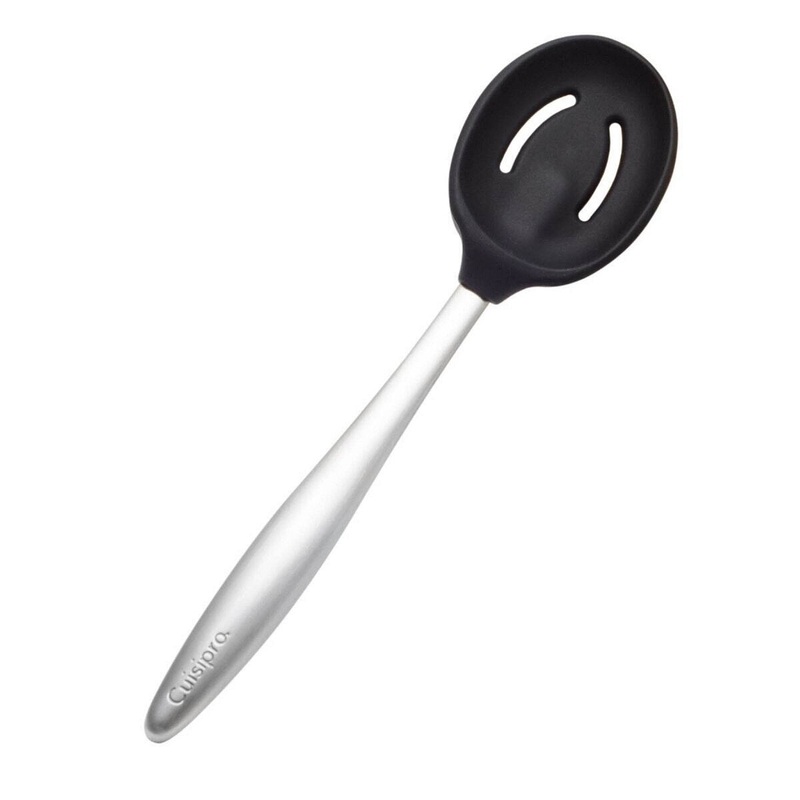 8" Black Piccolo Slotted Spoon