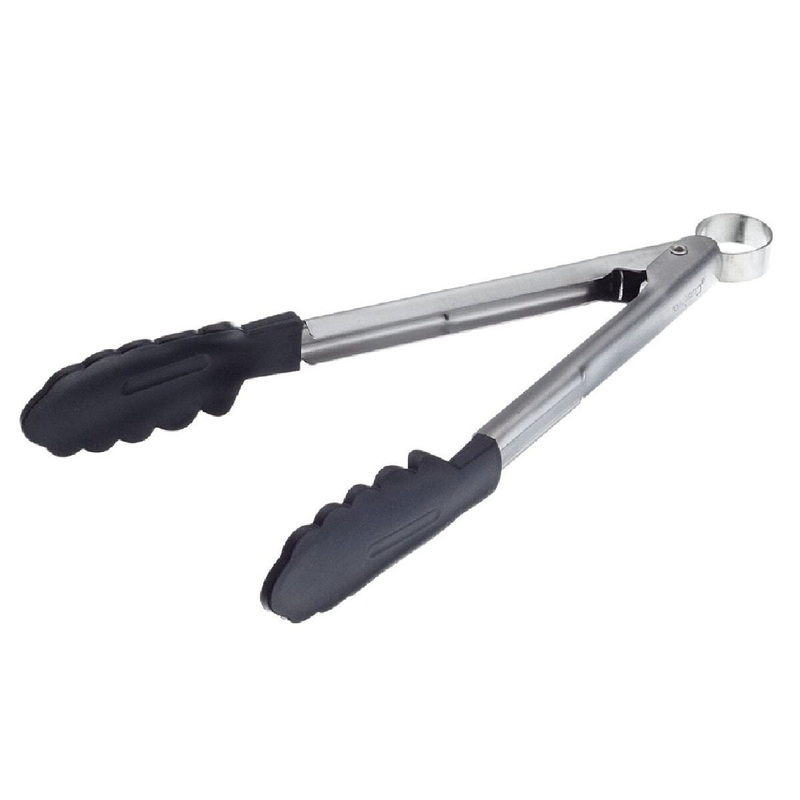 9.5" Silicone Black Tong