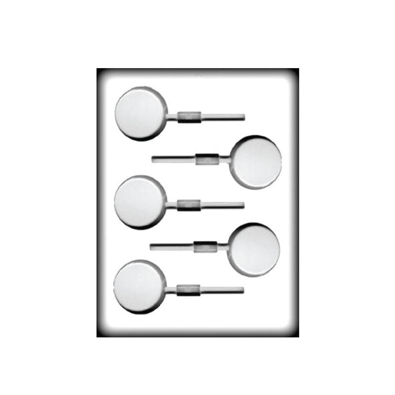 Flat Round 2" Sucker Hard Candy Mold