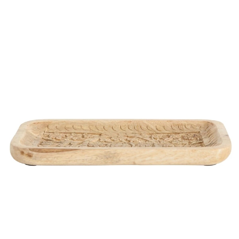 10" x 6" Hand-Carved Mango Tray