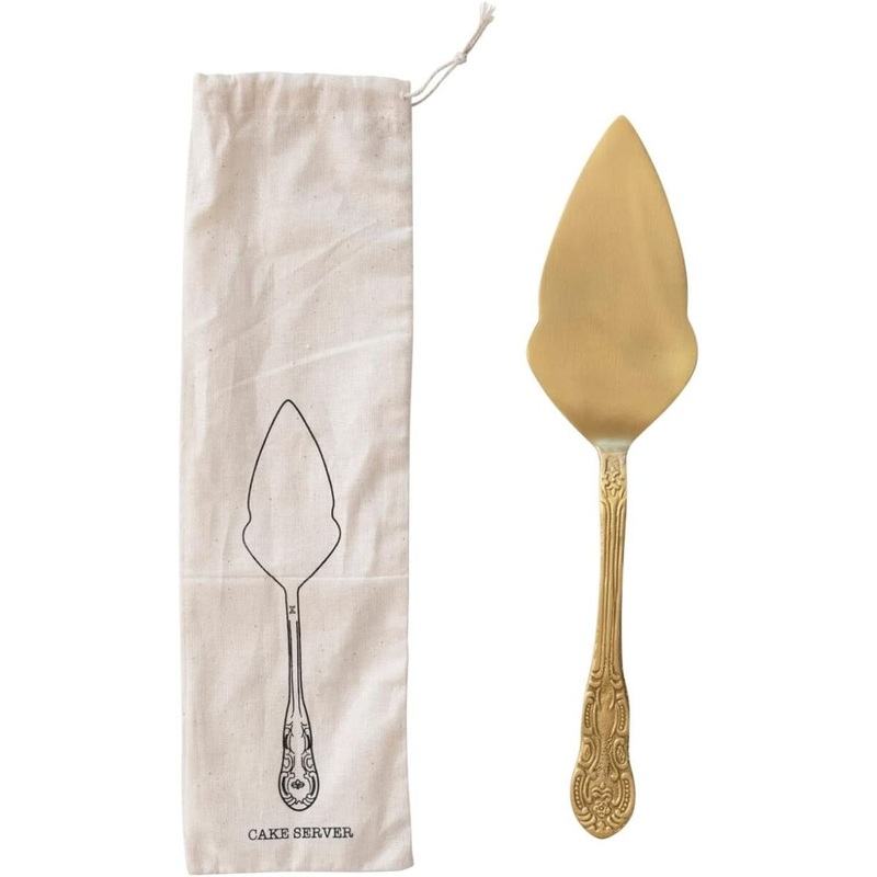 11" Brass Cake Server w/Bag