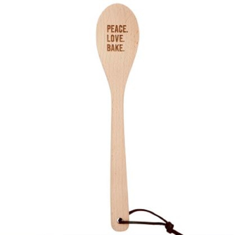 12.5" X 2.26" Cooking Spoon Peace. Love. Bake
