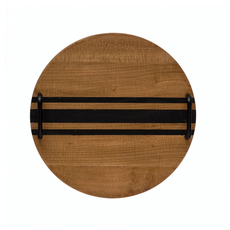 15x3 Wood Tray with Black Lines and Handles