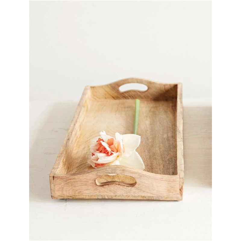 17" Mango Wood Rectangle Tray
