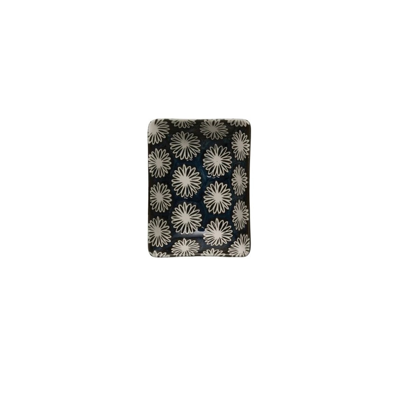 3/4"L x 2-3/4"W Stoneware Dish w/ Pattern
