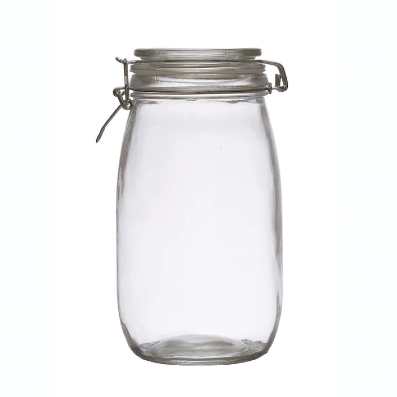4-1/4"  Glass Jar with Clamp Lid