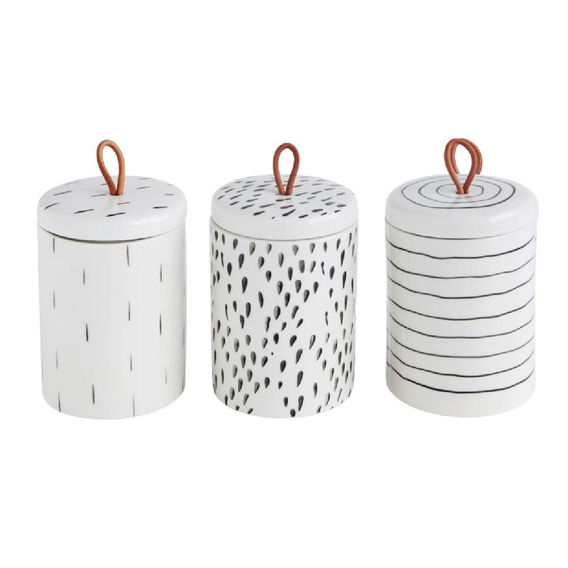 4.25" Container with Lid and Leather Pull